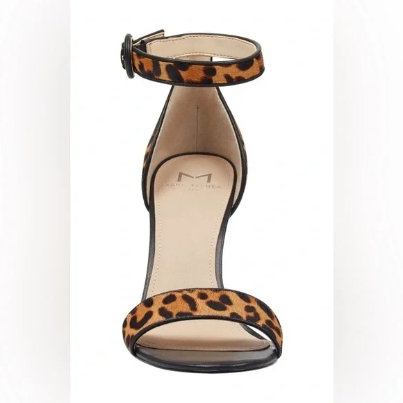 Marc Fisher LTD. Women's Karlee Leopard Print Block Heel Sandals - Picture 2 of 8